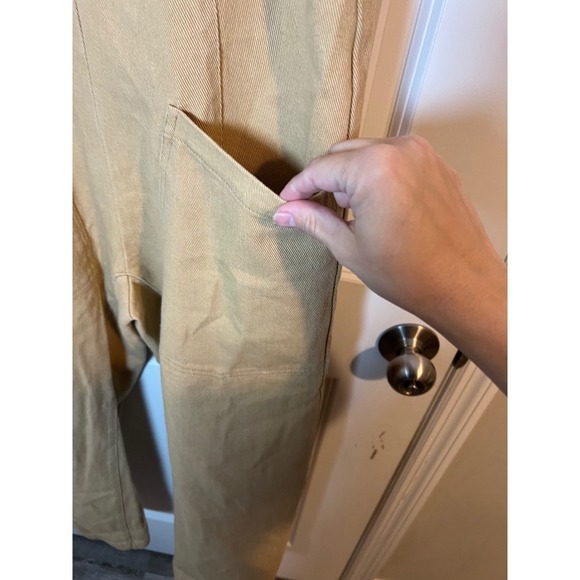 Unbranded Women‎ Overalls Jumpsuit Khaki Twill Adjustable Straps Size Small - Picture 3 of 5